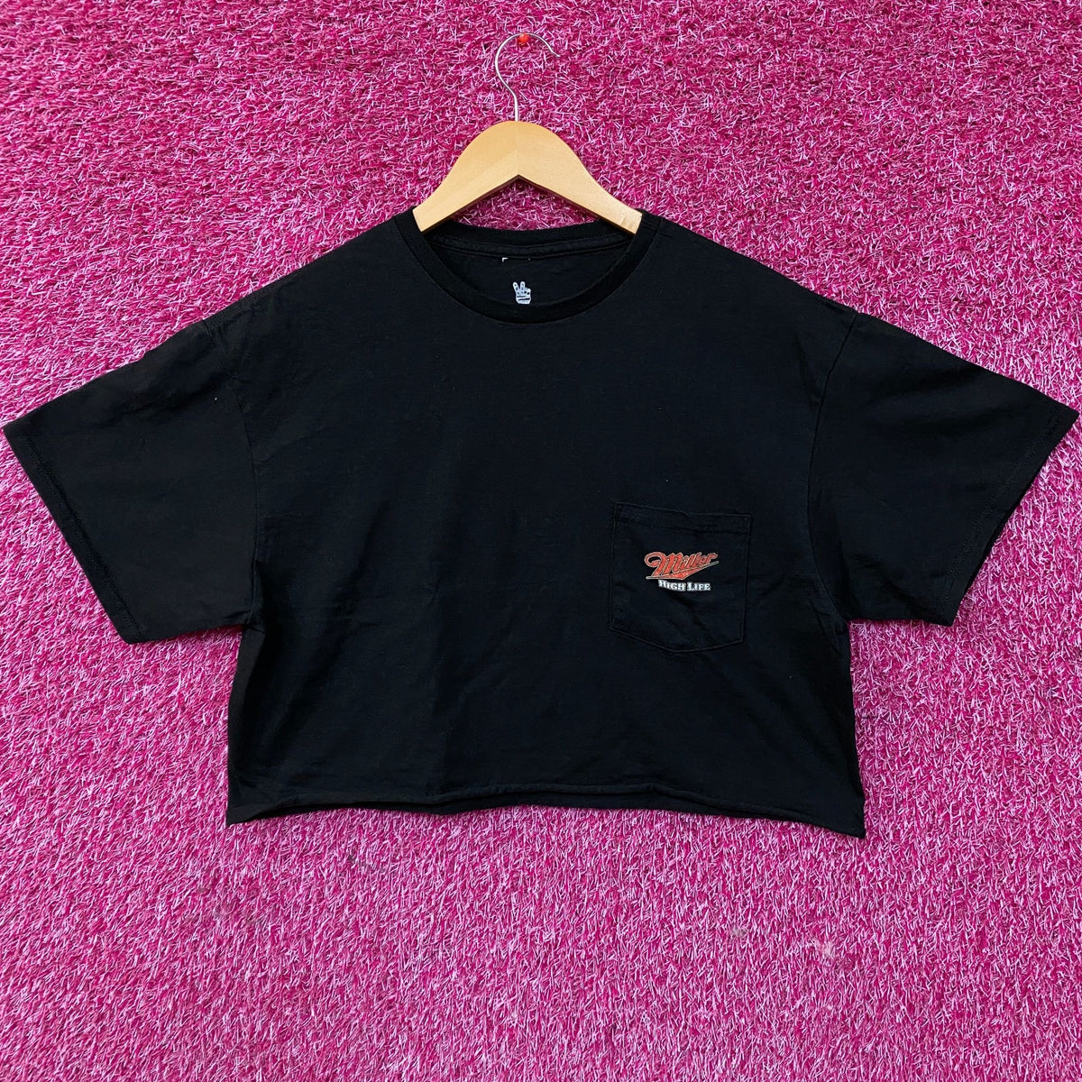Junk Food Miller High Life Beer Logo Women's Crop Tee Medium