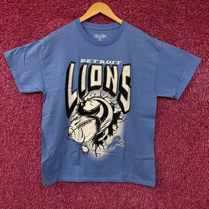Junk Food Clothing NFL Detroit Lions Blue Breakthrough Graphic T-Shirt Medium
