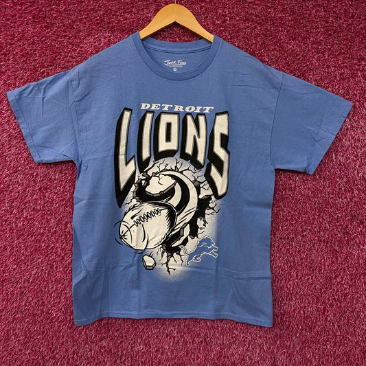 Junk Food Clothing NFL Detroit Lions Blue Breakthrough Graphic T-Shirt Medium