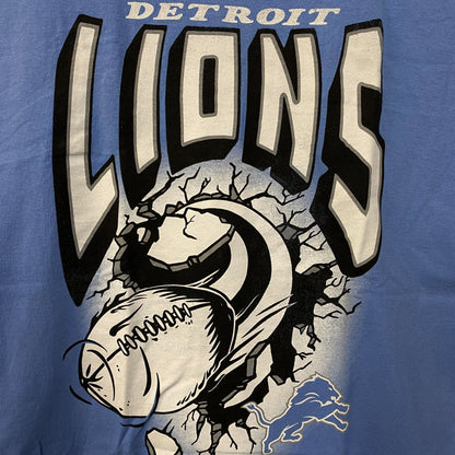 Junk Food Clothing NFL Detroit Lions Blue Breakthrough Graphic T-Shirt Medium