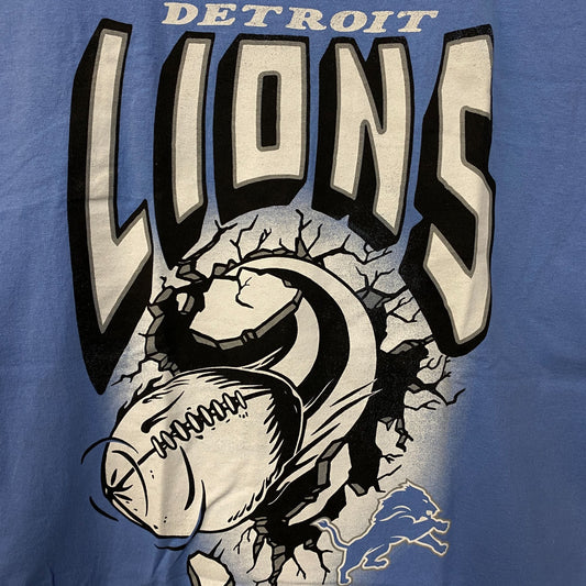 Junk Food Clothing NFL Detroit Lions Blue Breakthrough Graphic T-Shirt Medium