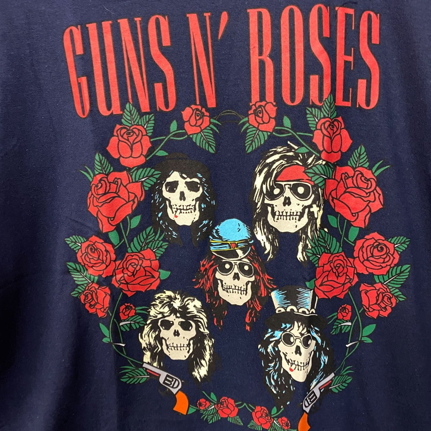 Guns N' Roses Skulls Wreath Graphic T-Shirt Large