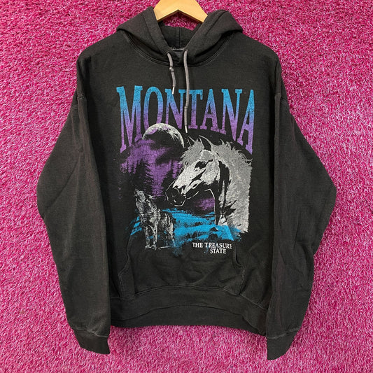 Junk Food Montana Treasure State Graphic Hoodie Sweatshirt Medium