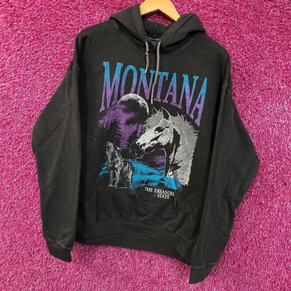 Junk Food Montana Treasure State Graphic Hoodie Sweatshirt Medium