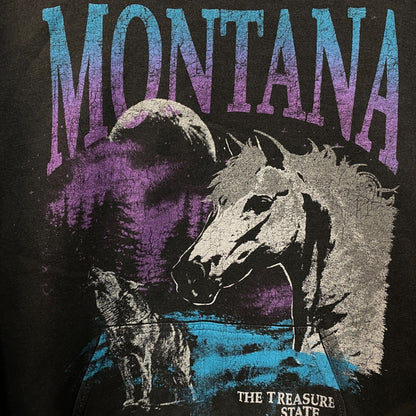 Junk Food Montana Treasure State Graphic Hoodie Sweatshirt Medium