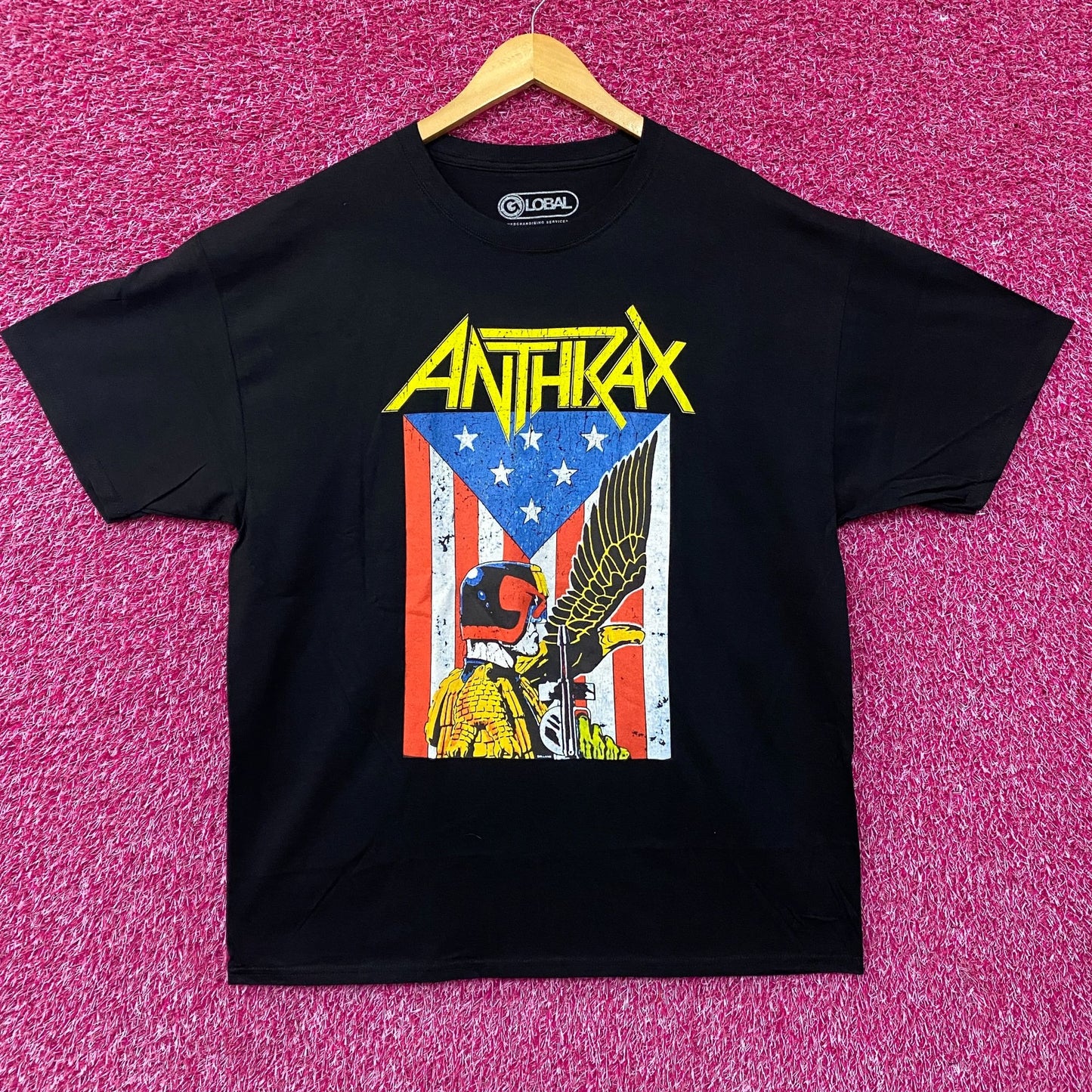 Anthrax Eagle Black Thrash Metal Band T-Shirt XL