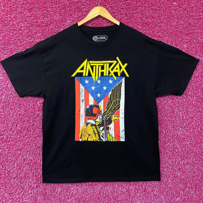Anthrax Eagle Black Thrash Metal Band T-Shirt XL