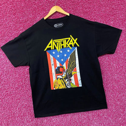 Anthrax Eagle Black Thrash Metal Band T-Shirt XL