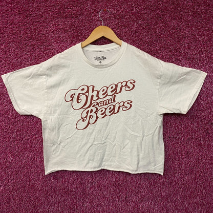 Junk Food Clothing Cheers and Beers Cropped Graphic T-Shirt Medium