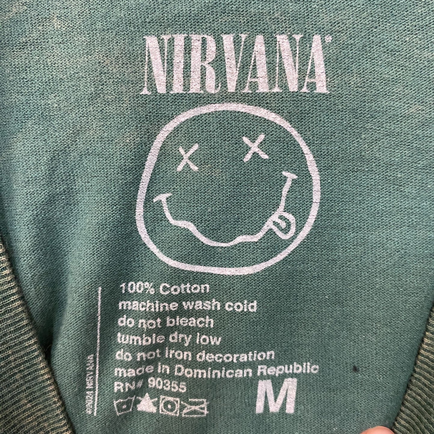 Nirvana In Utero Album Grunge Band Green T-Shirt Medium