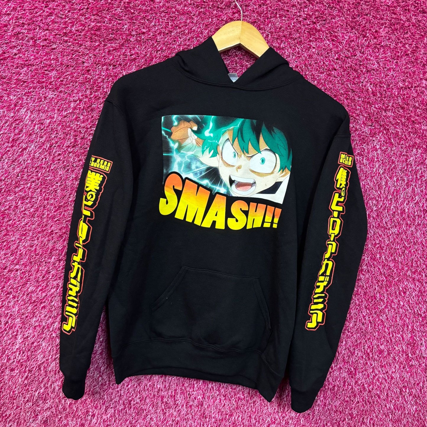 My Hero Academia/ Boku no Hero Academia - Deku / Izuku Midoriya Black Hoodie Large