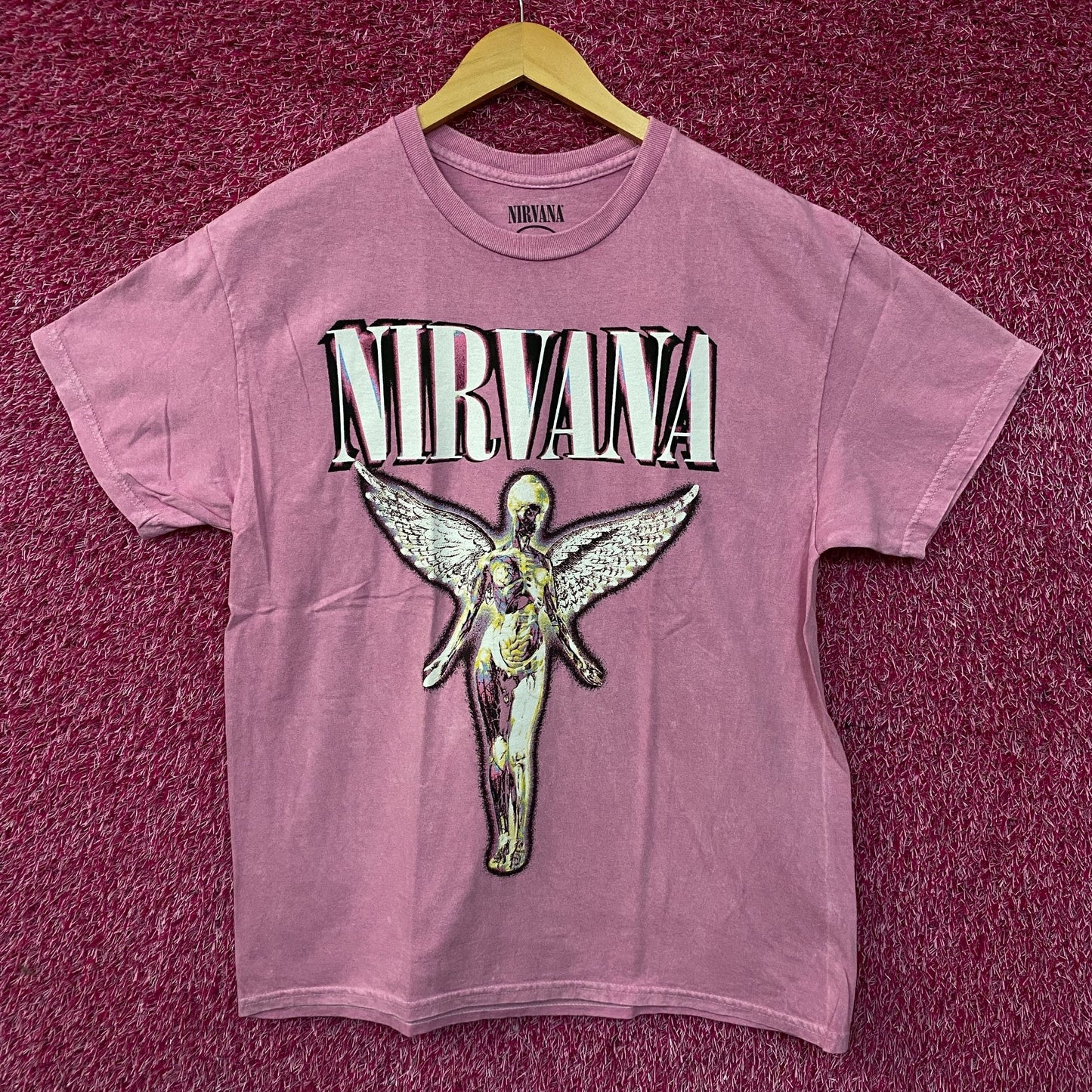 Nirvana In Utero Live 93 Rock Tour Dates Grunge Band Tee Large