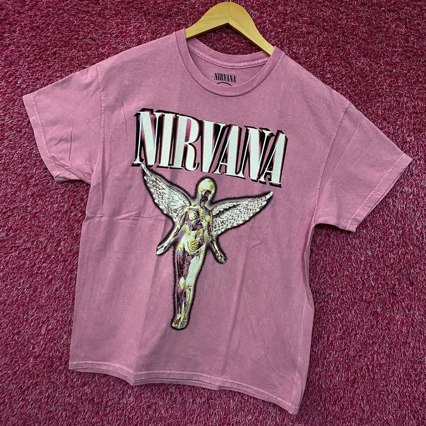 Nirvana In Utero Live 93 Rock Tour Dates Grunge Band Tee Large