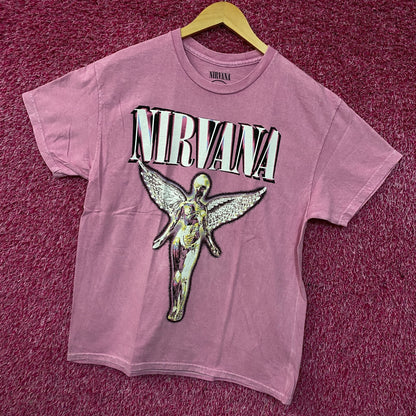Nirvana In Utero Live 93 Rock Tour Dates Grunge Band Tee Large