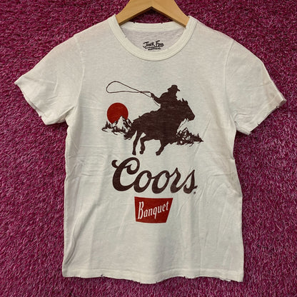 Junk Food Clothing Coors Banquet Cowboy Vintage Style Graphic Women's Tee Small