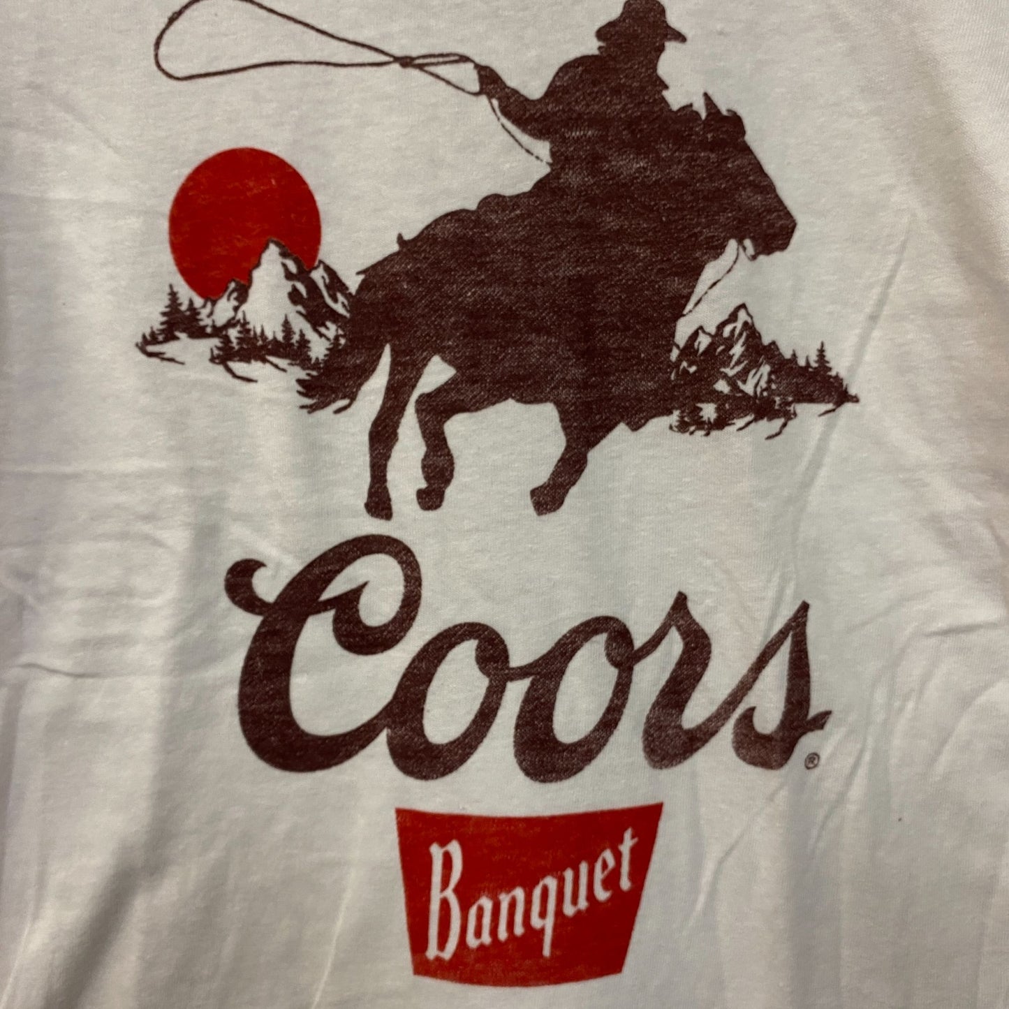 Junk Food Clothing Coors Banquet Cowboy Vintage Style Graphic Women's Tee Small