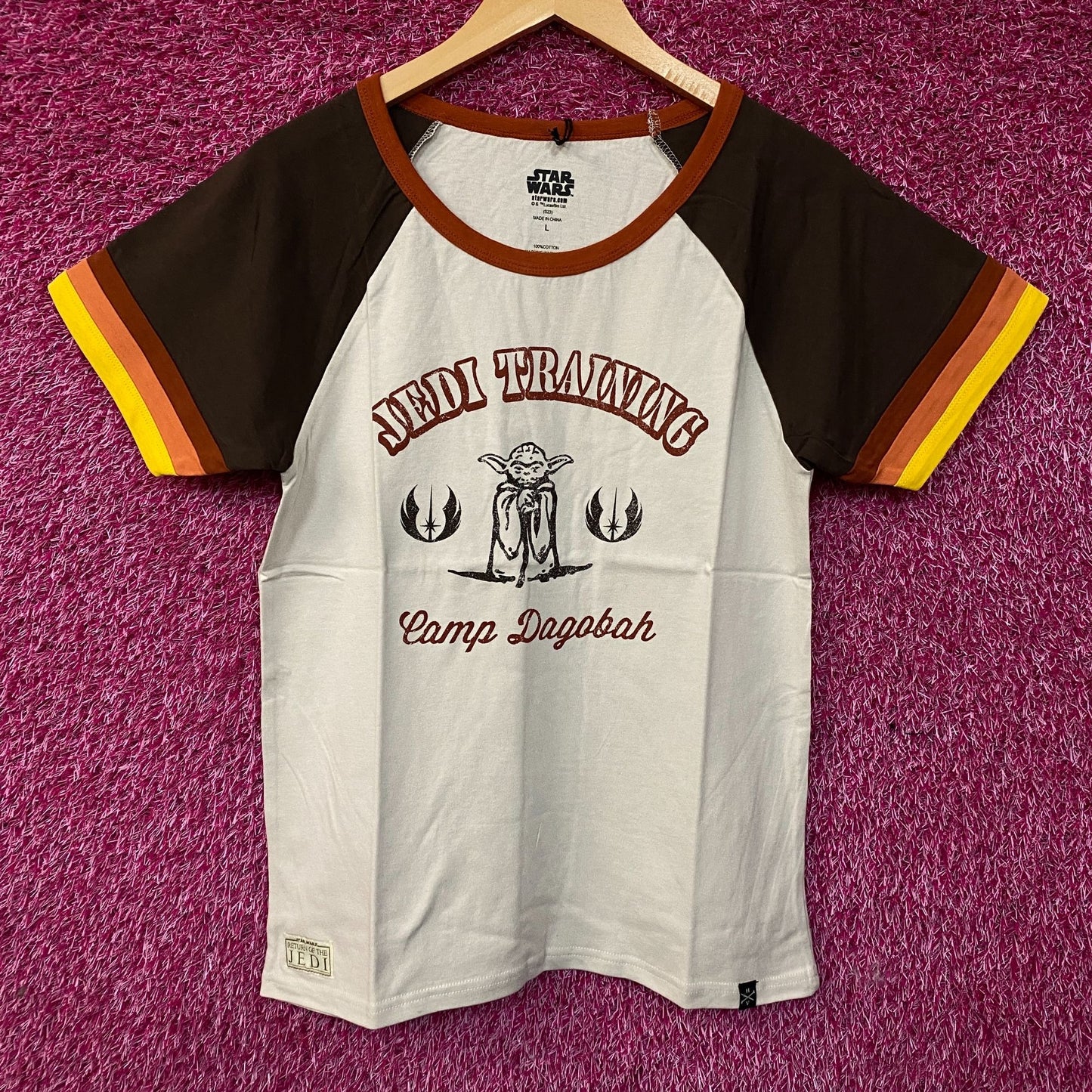 Star Wars Camp Dagobah Yoda Jedi Training Retro Women's T-Shirt Large