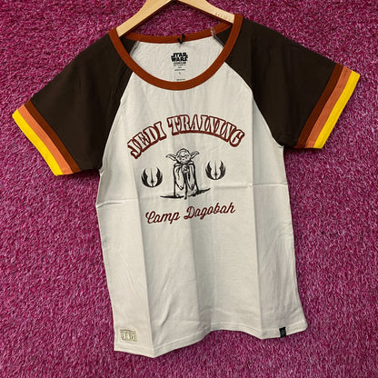 Star Wars Camp Dagobah Yoda Jedi Training Retro Women's T-Shirt Large