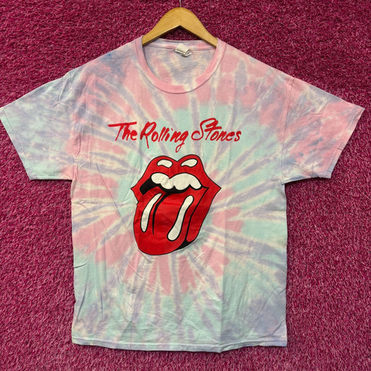 Rolling Stones pastel tie dye tshirt size large