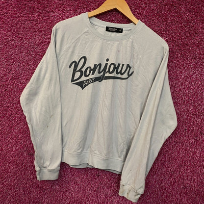 Junk Food Bonjour Crewneck Sweater size Large