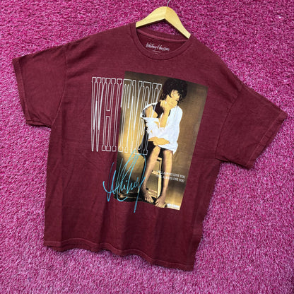 Whitney Houston I Will Always Love You Washed Graphic Burgundy T-Shirt 2XL
