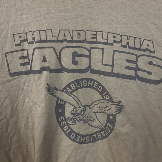 Junk Food Clothing Philadelphia Eagles Women's Brown Cropped Long-Sleeve Tee XL