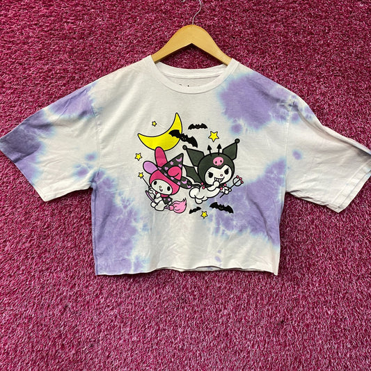 Sanrio Kuromi and My Melody Halloween Tie-Dye Crop T-Shirt Medium