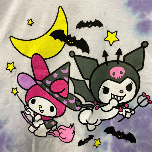 Sanrio Kuromi and My Melody Halloween Tie-Dye Crop T-Shirt Medium