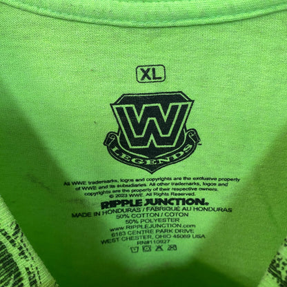 Ripple Junction Neon Green The Ultimate Warrior Allover Print T-Shirt Size XL