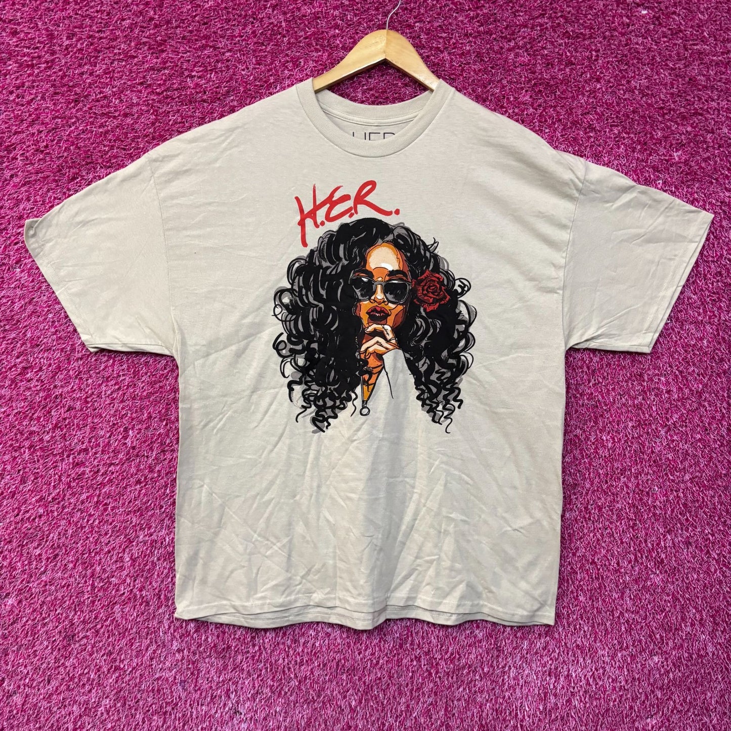 H.E.R Artwork Portrait Graphic Design T-Shirt 2XL