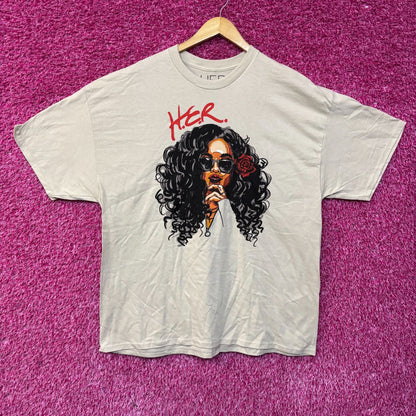 H.E.R Artwork Portrait Graphic Design T-Shirt 2XL