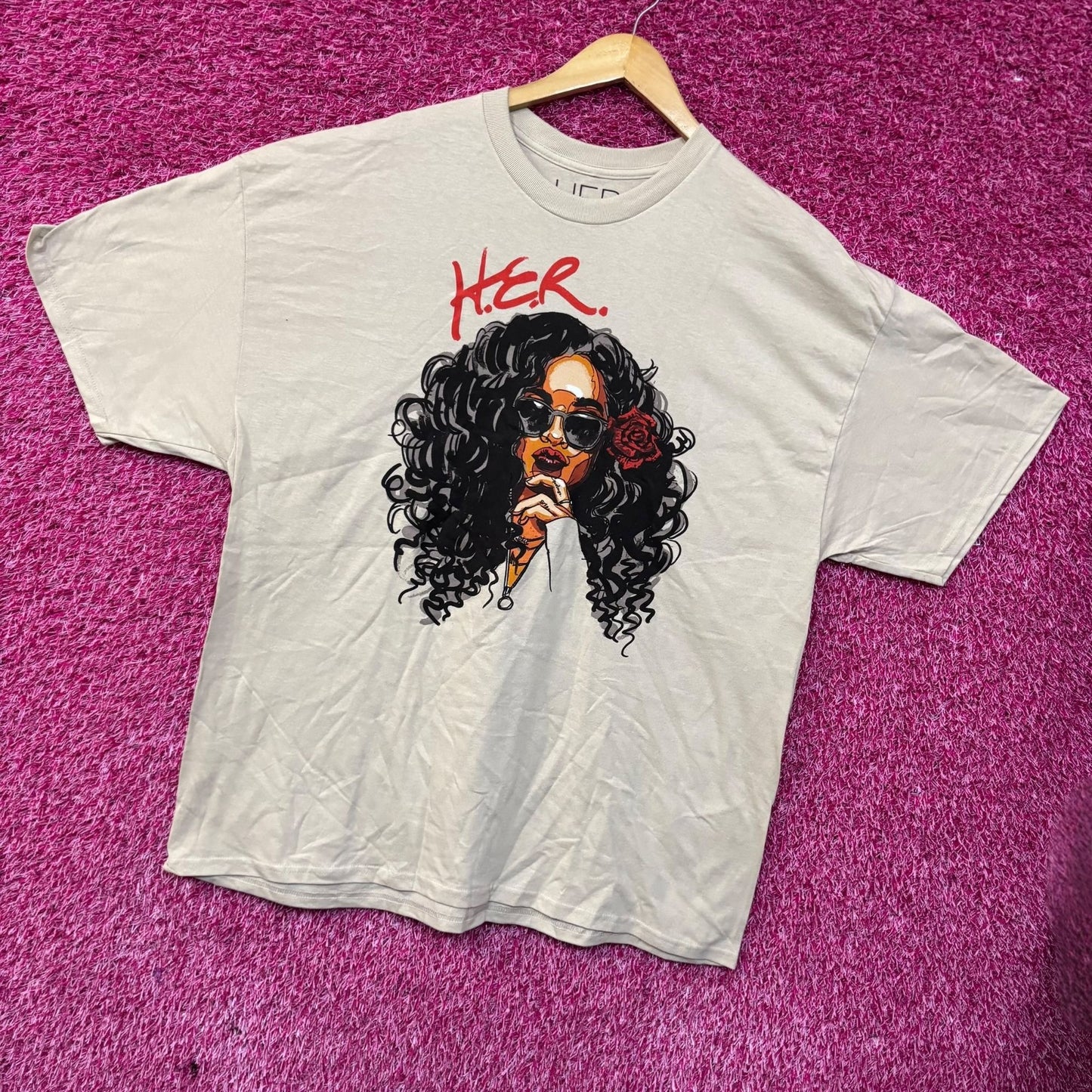 H.E.R Artwork Portrait Graphic Design T-Shirt 2XL