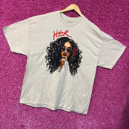 H.E.R Artwork Portrait Graphic Design T-Shirt 2XL