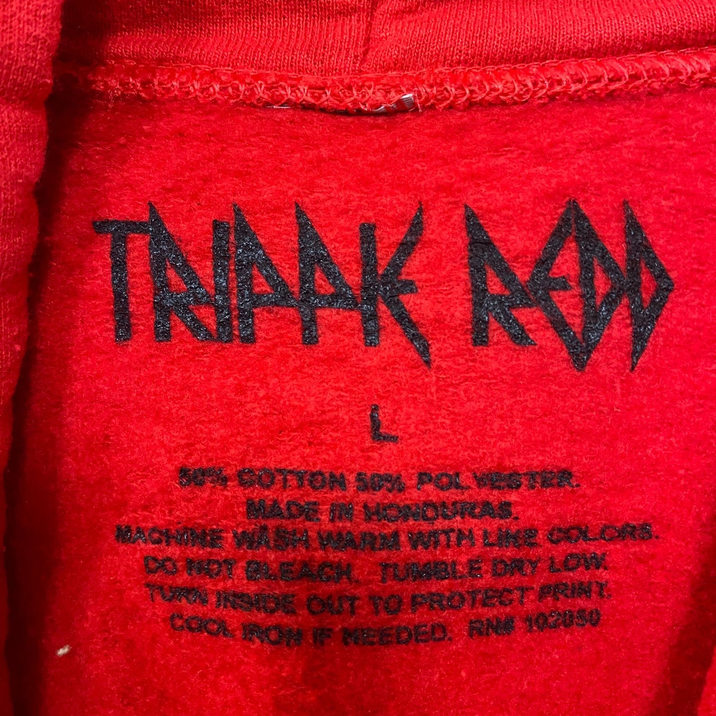 Triple Red Geometric Embroidered Logo Hip Hop Hoodie Large