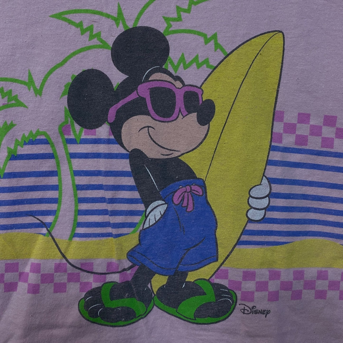 Junk Food Clothing Mickey Mouse Surf Flea Market Pink Crop T-Shirt XS