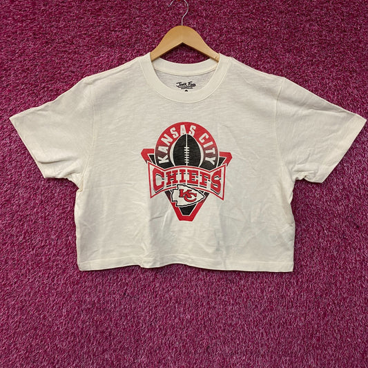 Junk Food Clothing NFL Kansas City Chiefs Women's Mock Neck Crop Tee XL