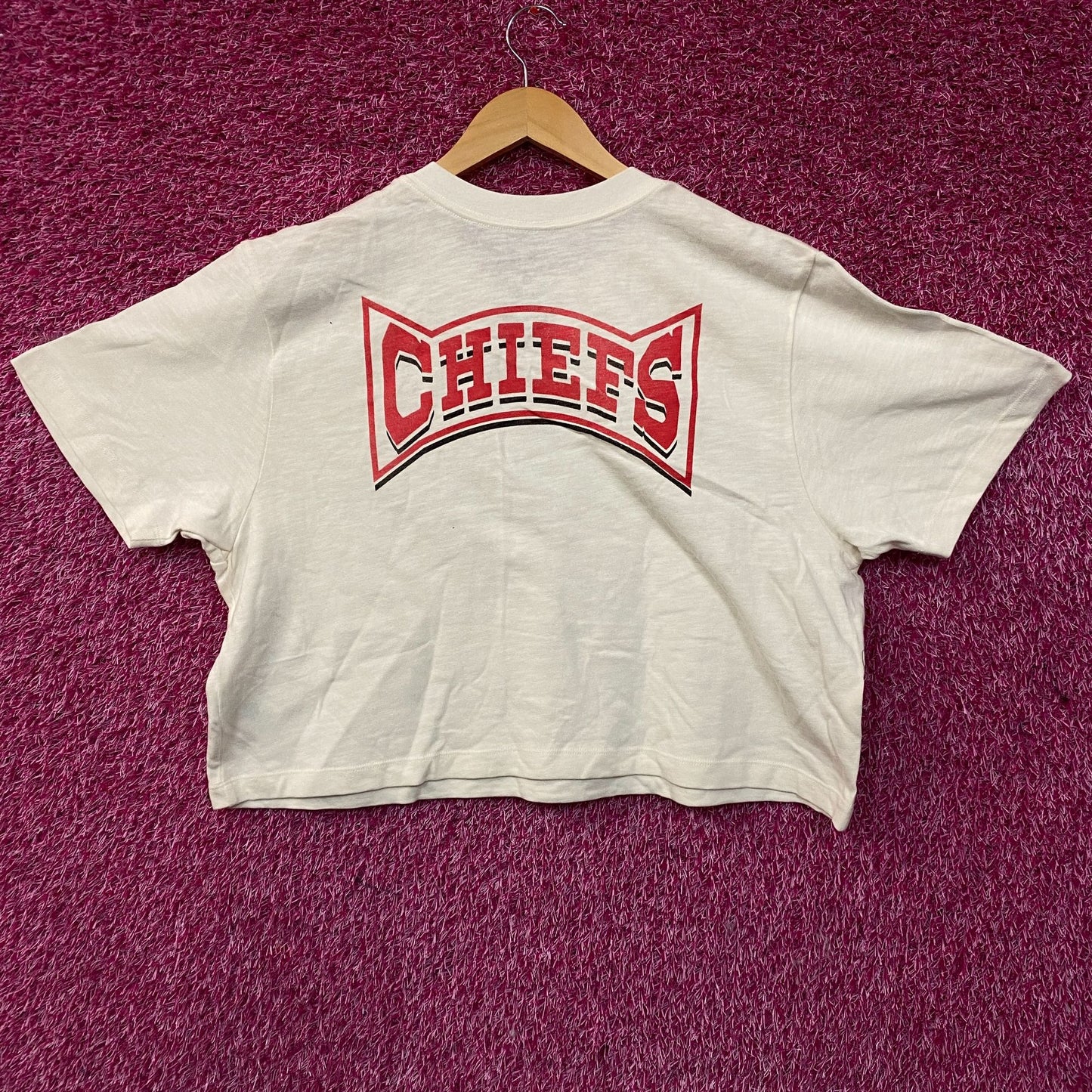 Junk Food Clothing NFL Kansas City Chiefs Women's Mock Neck Crop Tee XL