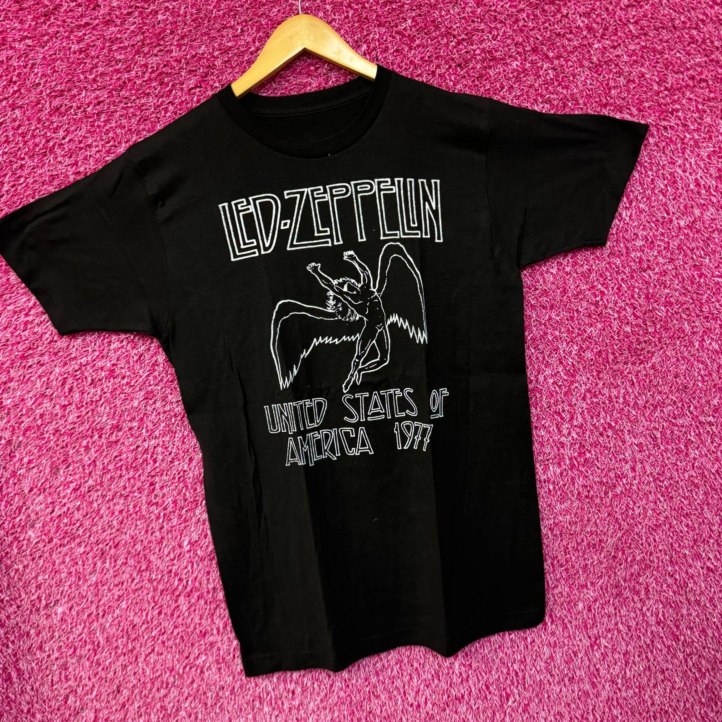 Led Zeppelin Icarus 1977 United States Tour Rock Band Tee S/M