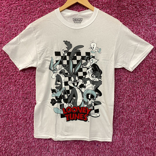 Looney Tunes Bugs Bunny and Friends Characters Checkered T-Shirt XS