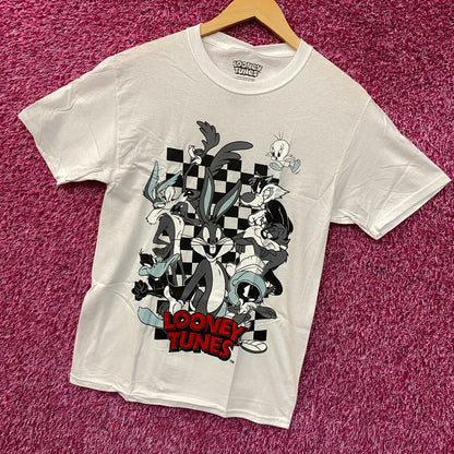 Looney Tunes Bugs Bunny and Friends Characters Checkered T-Shirt XS