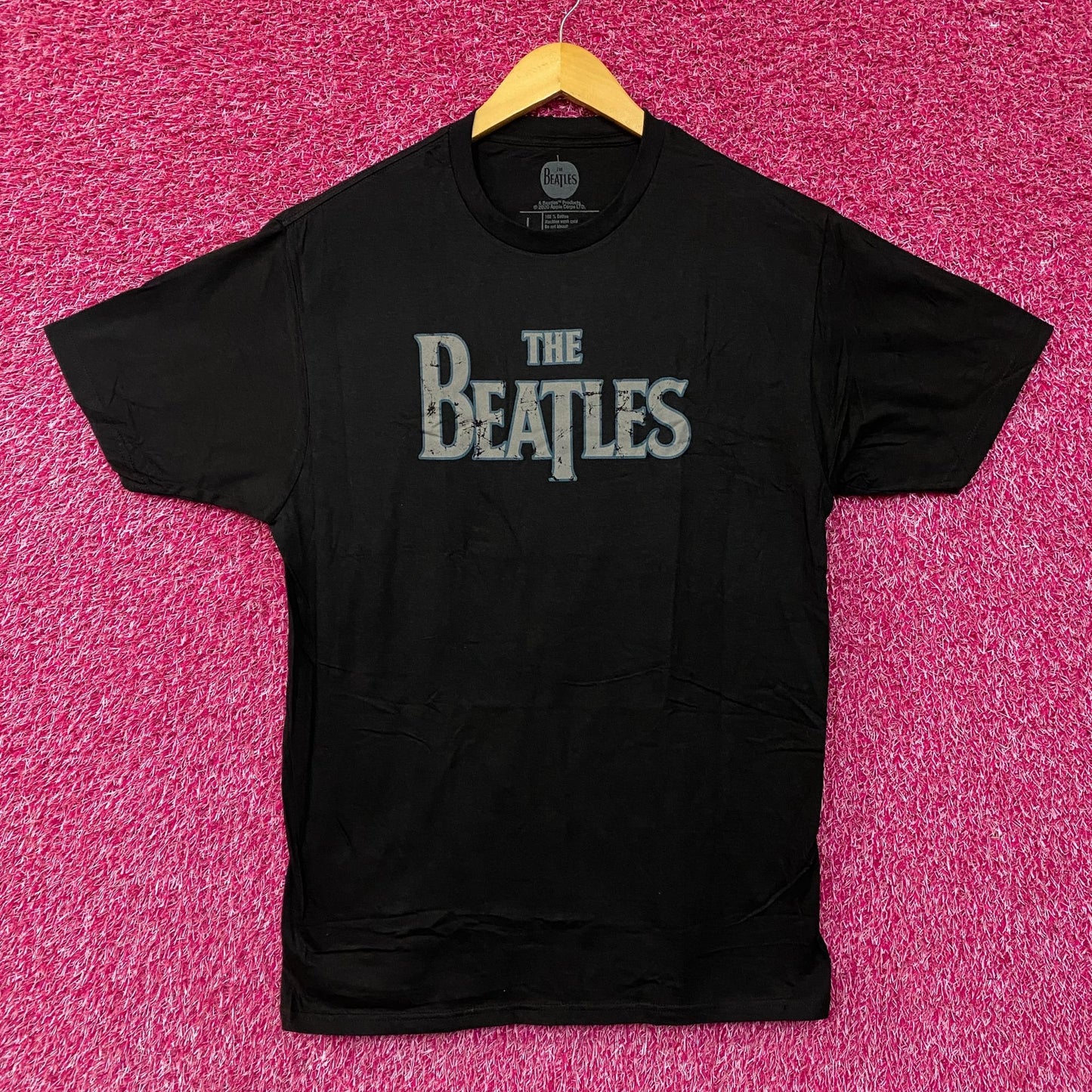 The Beatles Logo Vintage Style Graphic Design T-Shirt Large