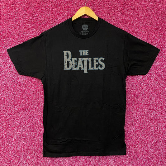 The Beatles Logo Vintage Style Graphic Design T-Shirt Large