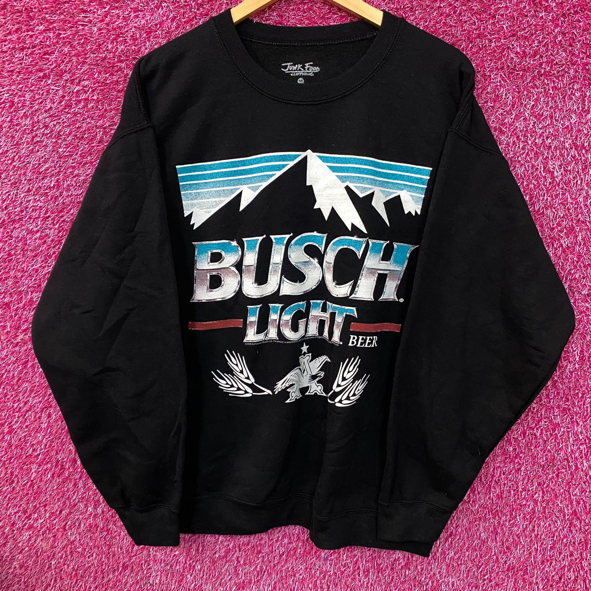 Busch Light X Junk Food Black Crewneck sweater size Medium