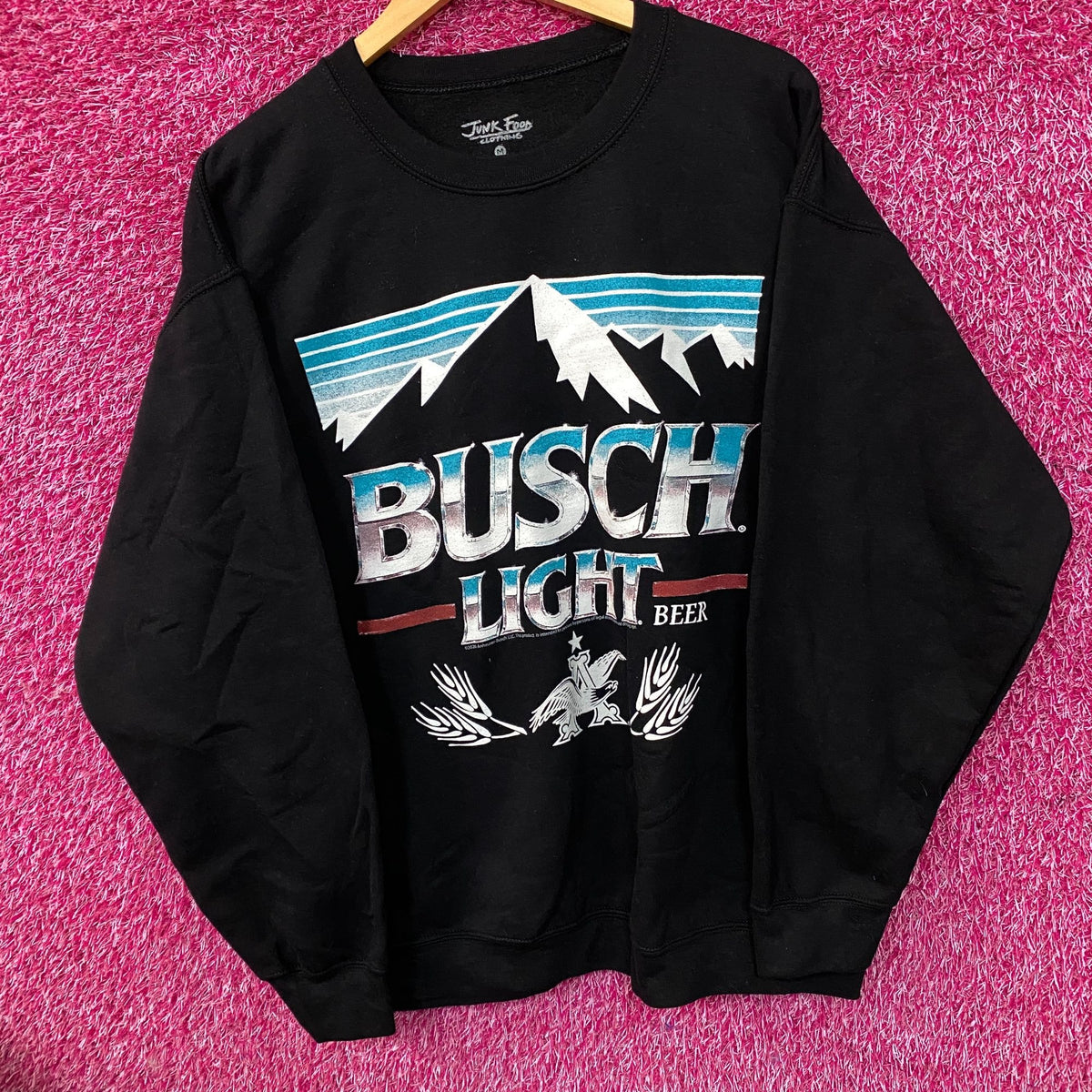 Busch Light X Junk Food Black Crewneck sweater size Medium