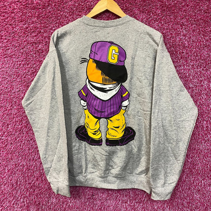 Garfield Too Kool for Skool double sided Crewneck size Medium
