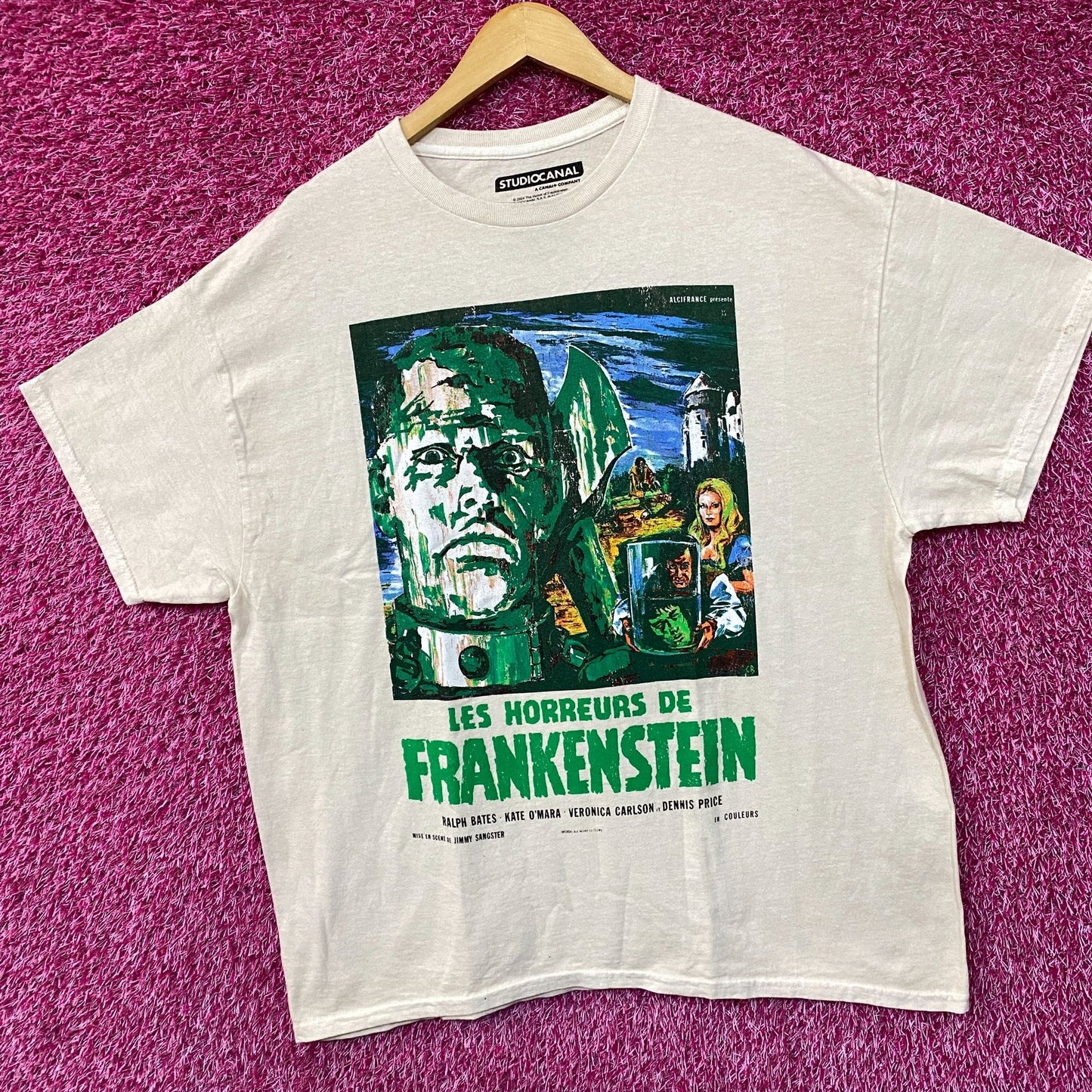 Les Horreurs de Frankenstein Film Vintage Style Poster T-Shirt Medium