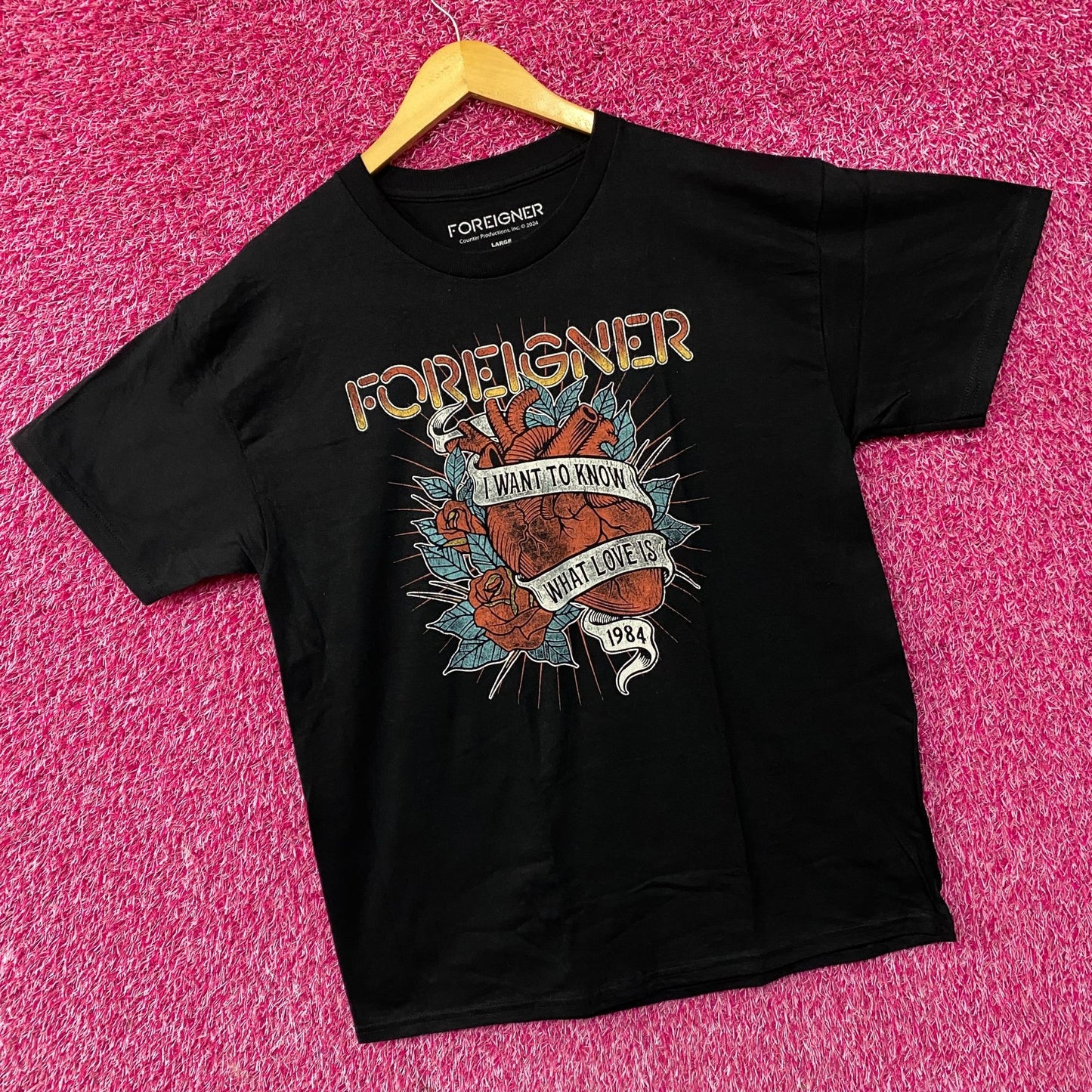 Foreigner Agent Provocateur I Wanna Know What Love Is T-Shirt Large