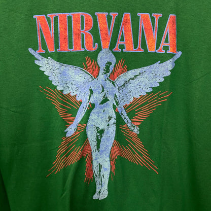Nirvana In Utero Angel Graphic Grunge Green T-Shirt XL