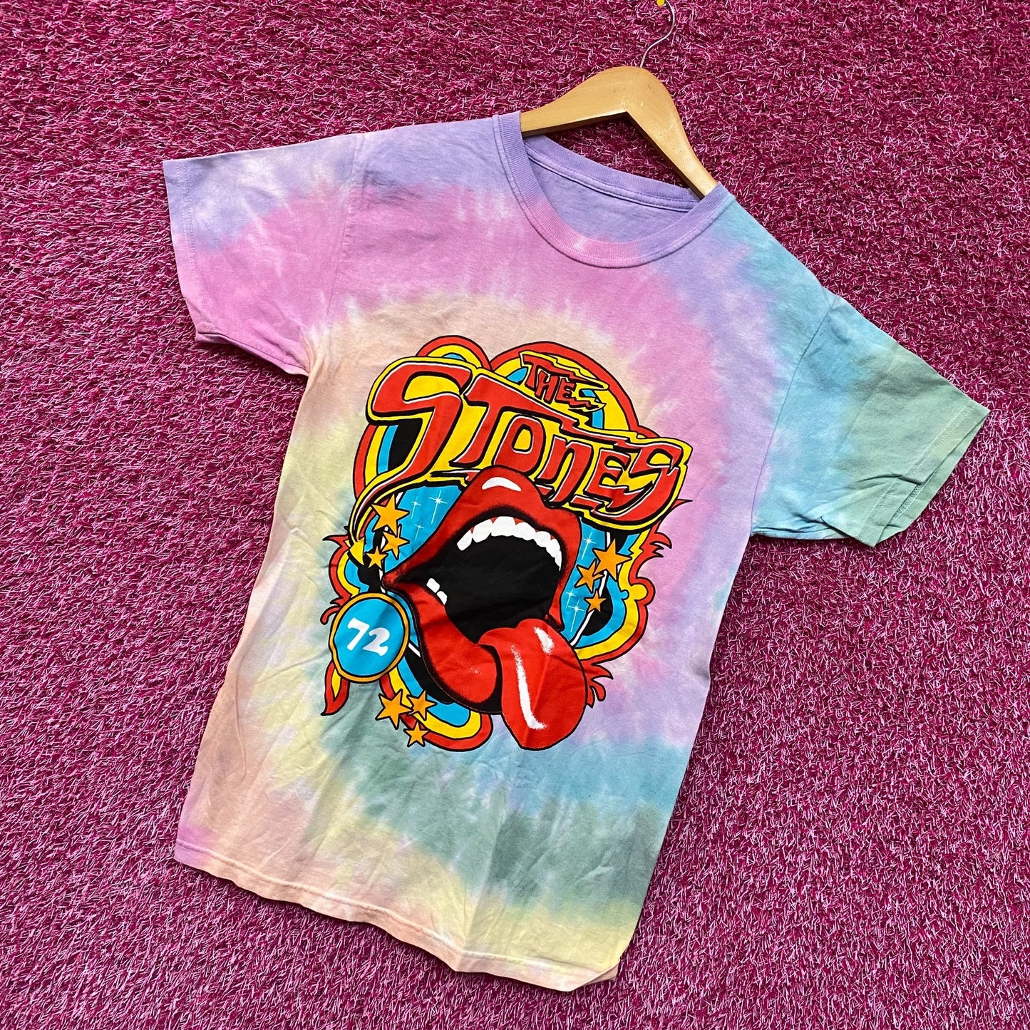 The Rolling Stones 72 Pastel Rock Tshirt size Small