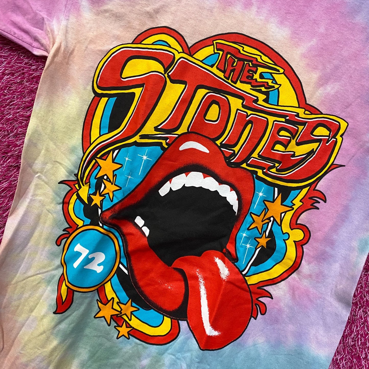 The Rolling Stones 72 Pastel Rock Tshirt size Small